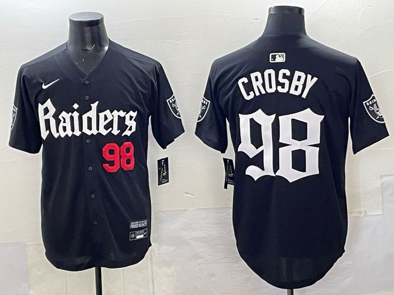 Men 2025 Oakland Raiders #98 Crosby Black 6th generation Joint Name Nike Limited NFL Jersey style 03->oakland raiders->NFL Jersey
